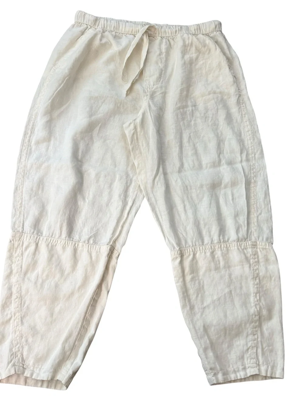 Everlane The Linen Pull-On Barrel Pant in the color Bone Size XL